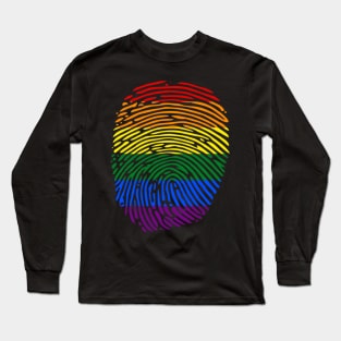 lgbt rights rainbow finger print Long Sleeve T-Shirt